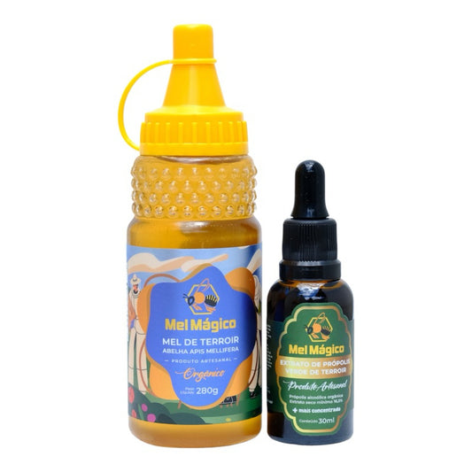 Kit 1x Mel Puro Bisnaga 280g + 1x Extrato de Própolis Verde Concentrado 30ml