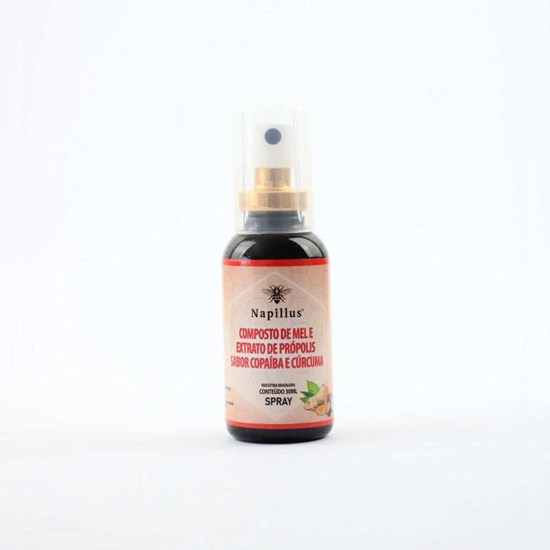 Spray de Mel, Própolis, Copaíba e Cúrcuma Napillus 30ml