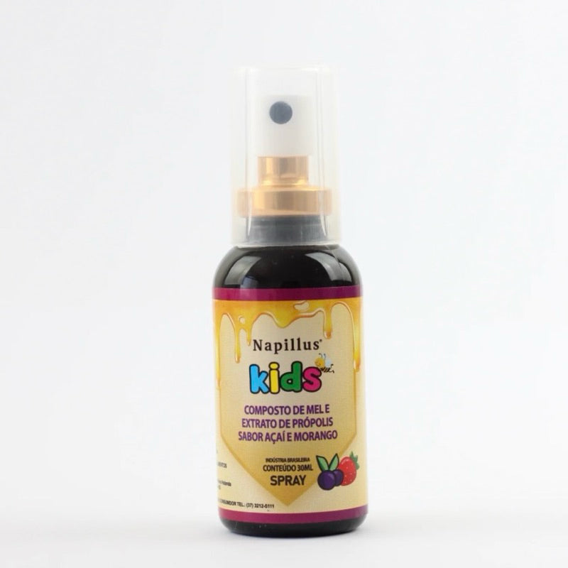 Spray Kids - Composto de Mel e Extrato De Própolis Sabor Açaí e Morango
