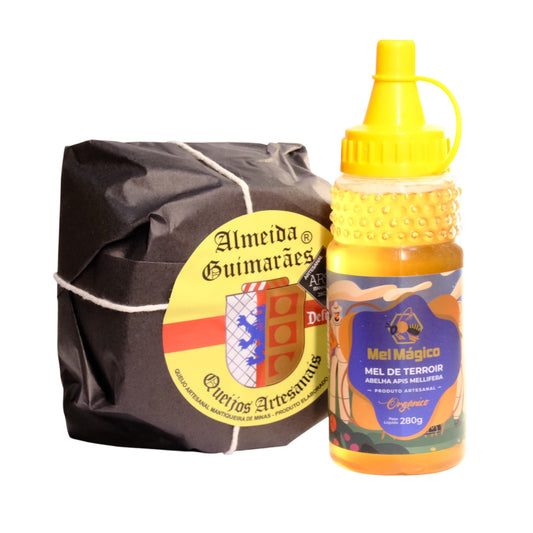 Kit Queijo Parmesão Capa Preta Premiado 500g + Mel Puro Bisnaga 280g