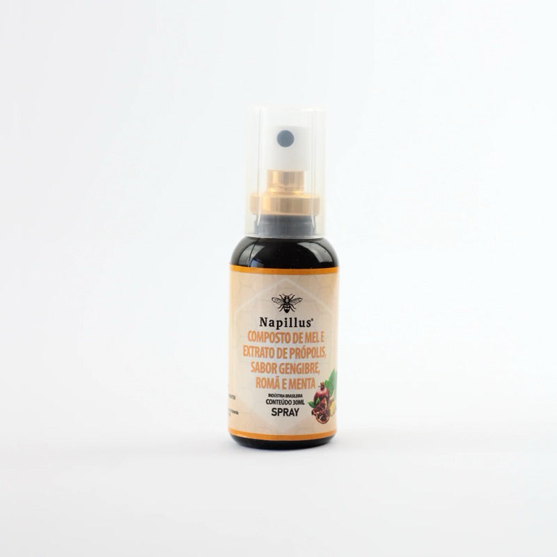 Spray de Mel, Romã, Gengibre, Própolis e Menta Napillus 30ml