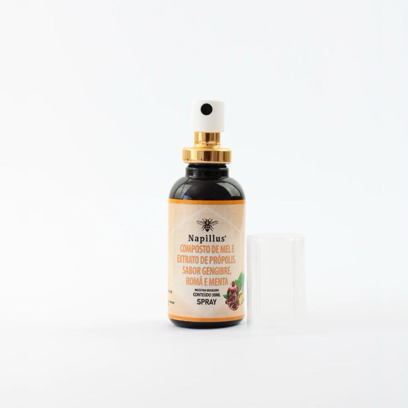 Spray de Mel, Romã, Gengibre, Própolis e Menta Napillus 30ml