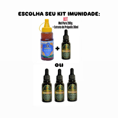 Escolha Seu Kit Imunidade: 1 Mel 280+Própolis ou 3x Extrato De Própolis Verde