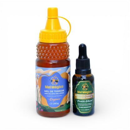 Kit 1x Mel Puro Bisnaga 280g + 1x Extrato de Própolis Verde Concentrado 30ml