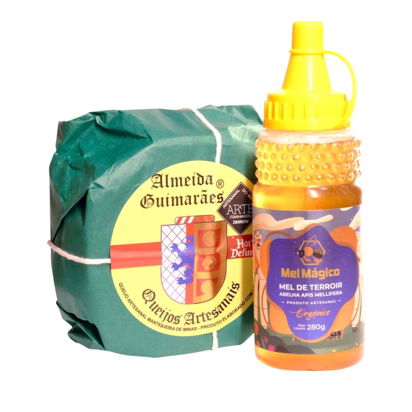 Kit Queijo Parmesão com Hortelã 500g + Mel Puro Bisnaga 280g