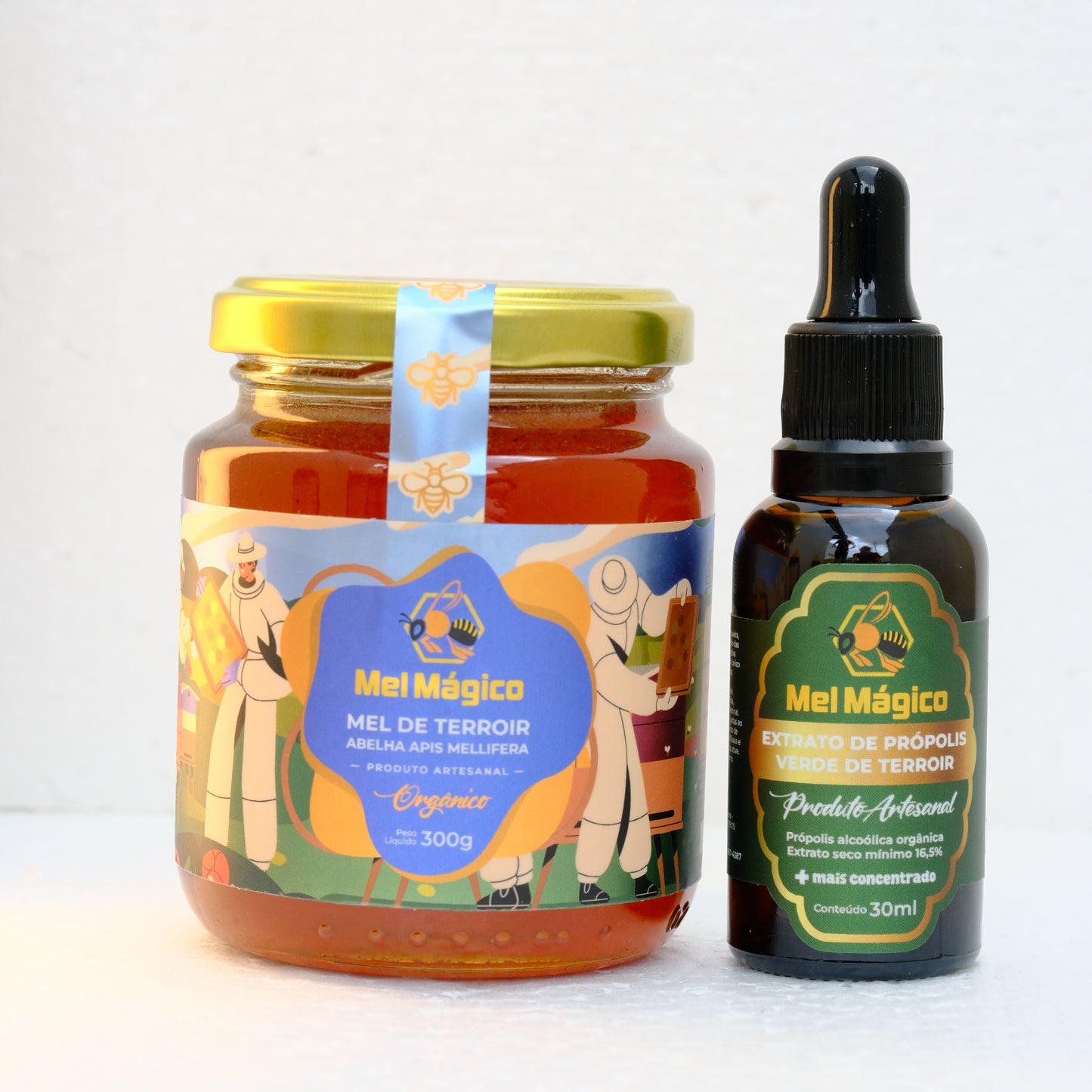 kit 1x Mel Vidro 300g + 1x Extrato De Própolis Verde 16,5% 30ml