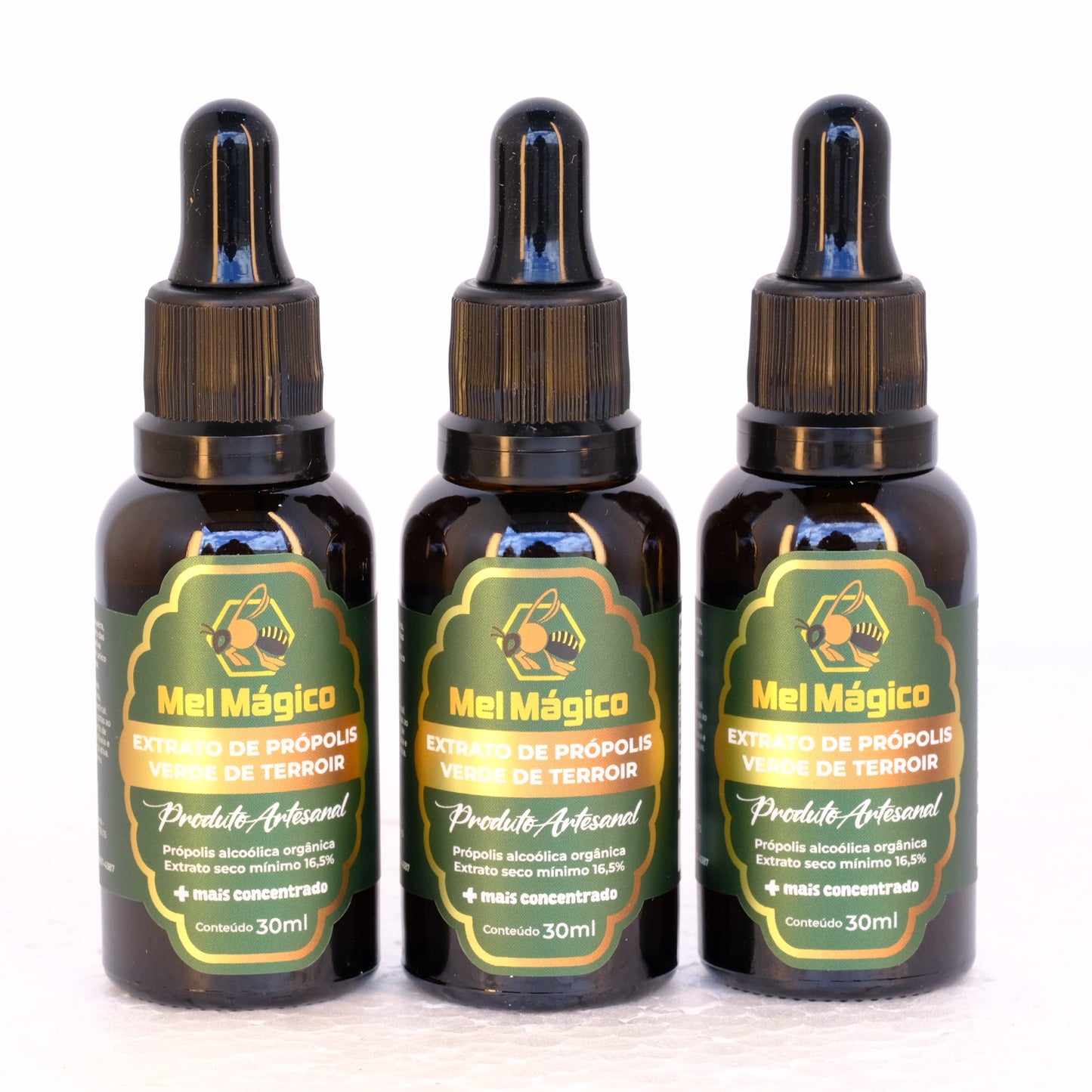Kit 3x Extrato De Própolis Verde De Terroir - Vidro Conta Gotas 30ml