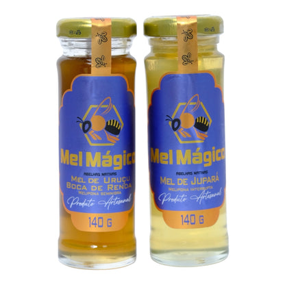 Kit Mel de Abelhas Nativas - 1x Jupará 140g 1x Mel Uruçu Boca De Renda 140g- Mel da Amazônia